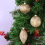 G Decor Gold Ribbed Christmas Tree Decorations, thumbnail 2 of 5