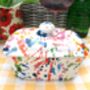 Lidded Butterdish In Paint Splashes Design, thumbnail 2 of 6