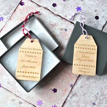 Personalised 'Gift Voucher' Wooden Gift Tag, 2 of 3