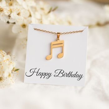 Music Note Necklace With Birthstone, 8 of 9