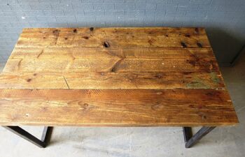 Reclaimed Industrial X Style Table, 5 of 6