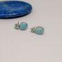 Larimar Blue Topaz Silver Stud Earrings, thumbnail 6 of 10