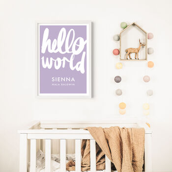 Personalised Name Print With Handwritten Hello World, 8 of 10