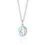 Silver Party Ring Necklace With Turquoise Enamel, thumbnail 2 of 6