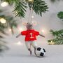 Personalised Football Mouse Christmas Decoration, thumbnail 1 of 4