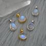 Moonstone Pendant: Sterling Silver, June Birthstone, thumbnail 3 of 5