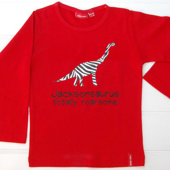 Personalised Animal Print Dinosaur T Shirt, 5 of 12