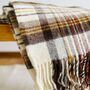 Pure Wool Blanket – Tartan Brown, thumbnail 4 of 5