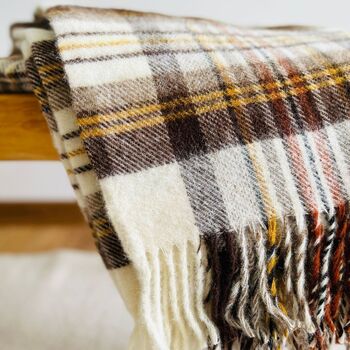 Pure Wool Blanket – Tartan Brown, 4 of 5