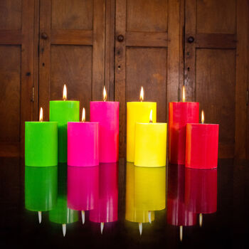Solid Colour Eco Pillar Candles 15cm And 10 Cm Tall, 2 of 12