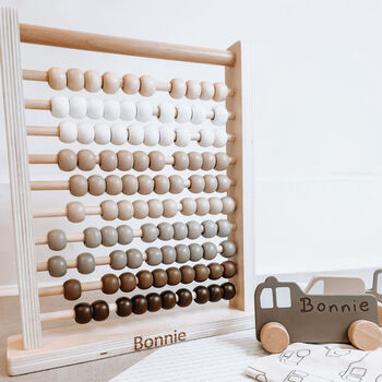 Personalised Wooden Cream Abacus Toy, 4 of 6