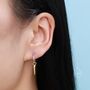 Sterling Silver Unicorn Horn Huggie Hoop Earrings, thumbnail 2 of 9