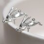 Sterling Silver Leaping Hare Stud Earrings, thumbnail 1 of 7