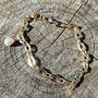 Hazel Cable Chain Bracelet Plated With Small Freshwater Pearl, thumbnail 3 of 4