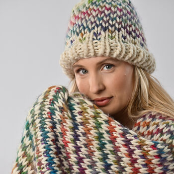 Ellie Easy Rainbow Hat Knitting Kit, 2 of 3