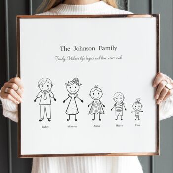 Personalised Family Stick Print, 2 of 5
