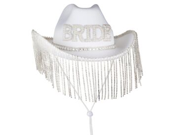 White Embellished Bride Cowgirl Hat, 3 of 3
