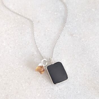 The Duo Black Tourmaline Necklace, Silver, 3 of 12