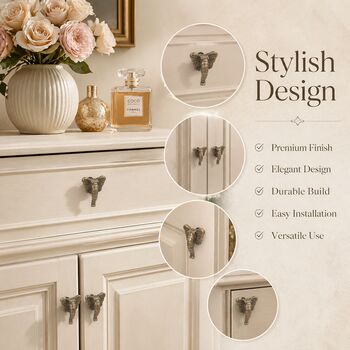 Regal Elephant Head Brass Cabinet Knob, 2 of 9