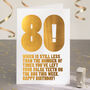 Funny 80th Birthday Card In Gold Foil, thumbnail 1 of 3