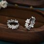 Sterling Silver Daisy Chain Huggie Hoop, thumbnail 7 of 12