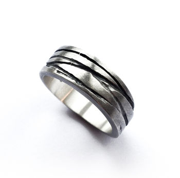Silver Texture Bound Ring, 3 of 5