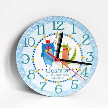 Personalised Wall Clock For Boys, 4 of 8