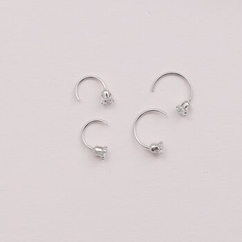 Sterling Silver Ear Hook With Single Crystal, 4 of 6