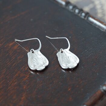 Shell Scroll Vintage Spoon Earrings, 2 of 4