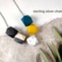 Mustard, Granite, Teal And Grey Geometric Necklace, thumbnail 6 of 8