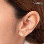 Enamel Bodhi Leaf Gold Vermeil, Sterling Silver Earrings, thumbnail 9 of 11