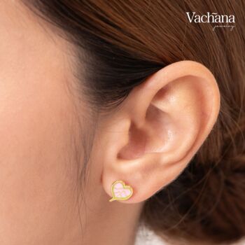 Enamel Bodhi Leaf Gold Vermeil, Sterling Silver Earrings, 9 of 11