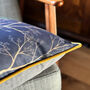 Luxury Super Soft Velvet Cushion Peacock Grey With Optional Piping, thumbnail 7 of 9