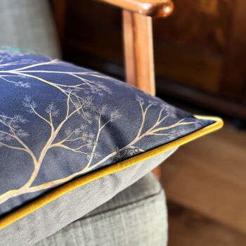Luxury Super Soft Velvet Cushion Peacock Grey With Optional Piping, 7 of 9
