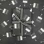 Luxury Black And White, Birthday Cake Wrapping Paper, thumbnail 1 of 5