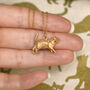 Sterling Silver/18ct Gold Plated Strolling Cat Pendant, thumbnail 2 of 6