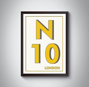 N10 Muswell Hill London Postcode Typography Print, 4 of 11