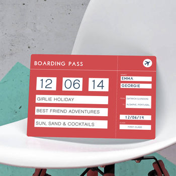Personalised Plane Boarding Pass Ticket Plaque, 2 of 5