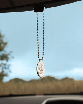 Personalised St Christopher Hanging Car Charm, 2 of 4