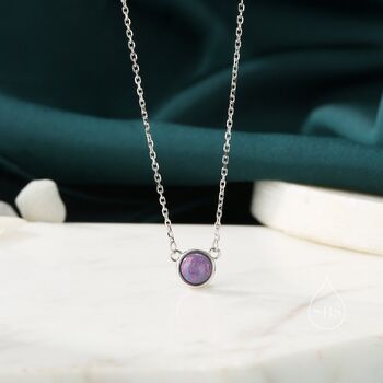 Cosmic Opal Dainty Coin Pendant Necklace, 7 of 12