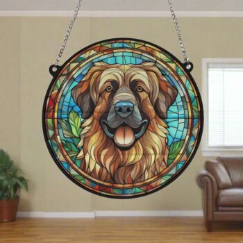 Leonberger Stained Glass Effect Suncatcher, 3 of 6