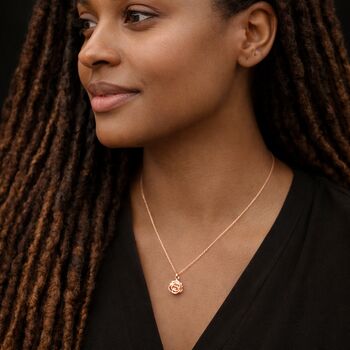 Personalised Rose Gold Plated Sterling Silver June Birth Flower Pendant Necklace, 3 of 9