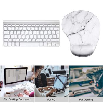 White Marble Mouse Mat Wrist Rest, 6 of 8