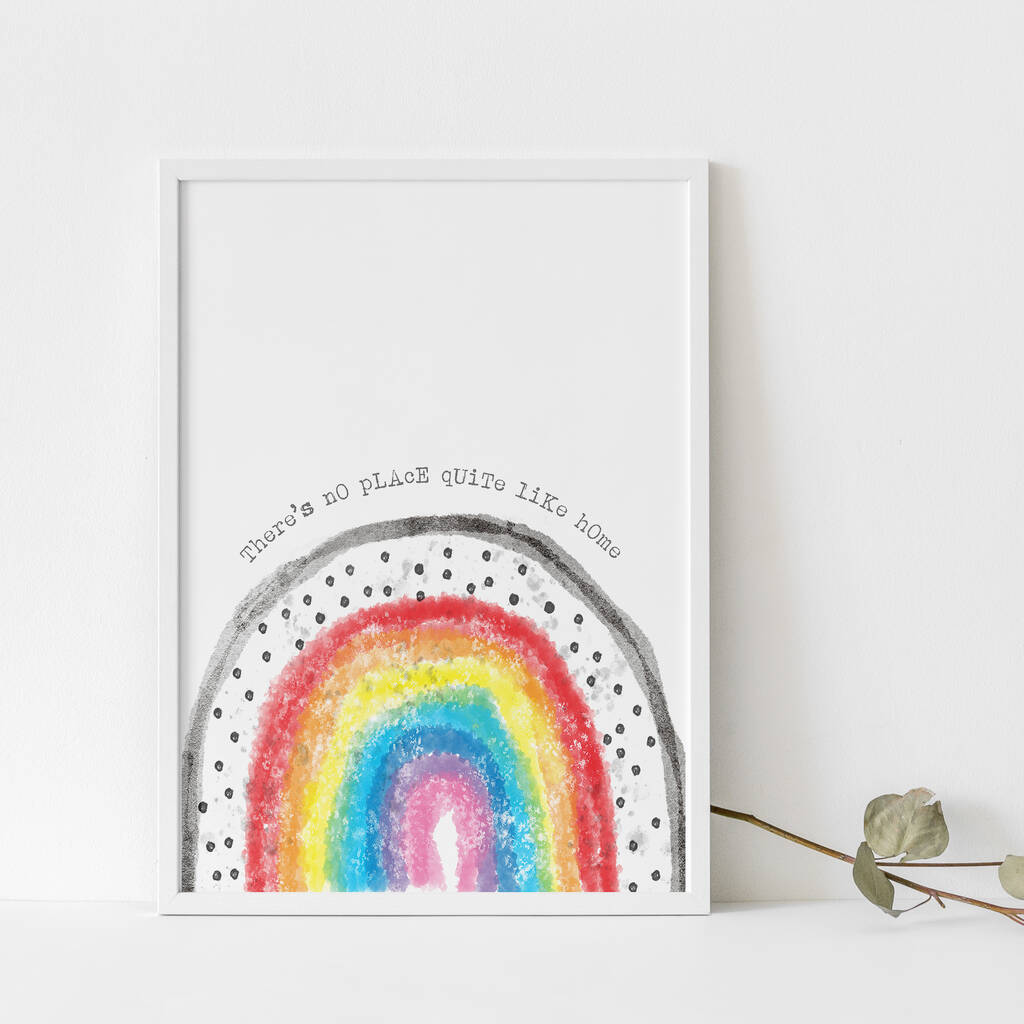 There's No Place Quite Like Home Spotty Rainbow Print, 1 of 2