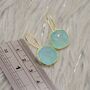 Aqua Chalcedony Earrings, Blue Dangle Earrings, thumbnail 4 of 9