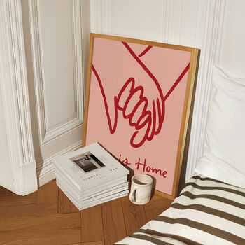 This Is Home Illustrated Holding Hands Print, 3 of 9