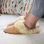 Women's 100% Natural Sheepskin Slippers In Beige, thumbnail 2 of 3