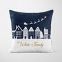Personalised Blue Village Christmas Cushion, thumbnail 4 of 7