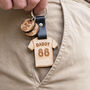 Daddy’s Team Wooden Football Shirt Keyring With Charms, thumbnail 3 of 4