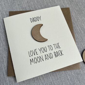 Personalised Daddy Love You To The Moon Father's Day Card, 2 of 2